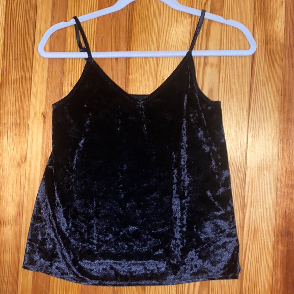 Hollister black velvet tank top